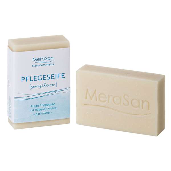 Milde MeraSan Pflegeseife sensitive mit Rügener Kreide Milde MeraSan Pflegeseife sensitive mit Rügener Kreide
