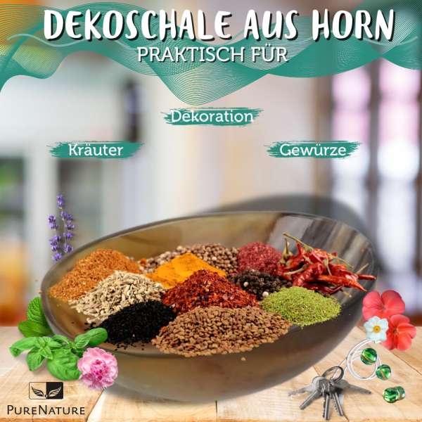 Dekoschale aus Horn oval, nützlich und sehr dekorativ