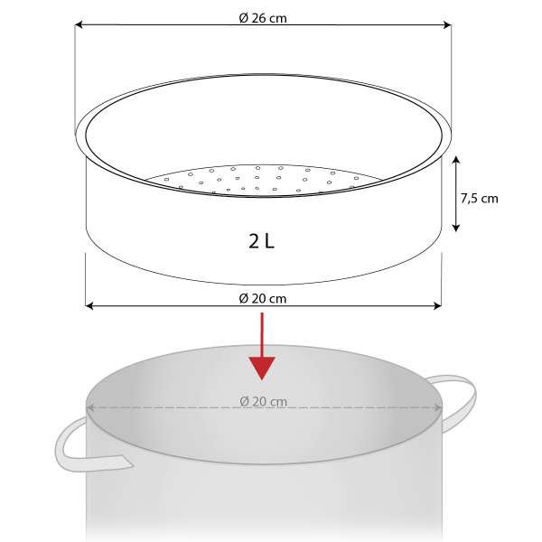 Topfeinsatz zum Dämpfen - Plastikfrei aus hitzefestem Glas gefertigt
