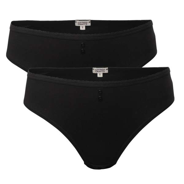 Living Crafts Damen Slip Rasina aus Bio-Baumwolle, 2er-Pack Living Crafts Damen Slip Rasina aus Bio-Baumwolle, 2er-Pack