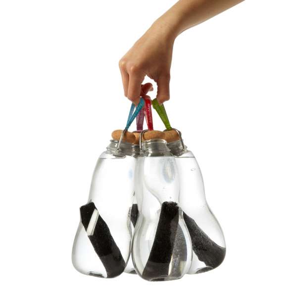 Trinkflasche mit Wasserfilter Binchotan Aktivkohle filtert Chlor