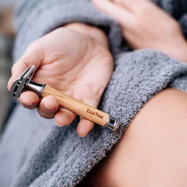 EcoYou Rasierhobel Olivenholz Holzgriff - für plastikfreies Badezimmer