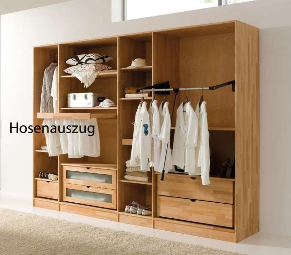 Hosenauszug für Kleiderschrank aus massivem Buchenholz Hosenauszug für Kleiderschrank aus massivem Buchenholz