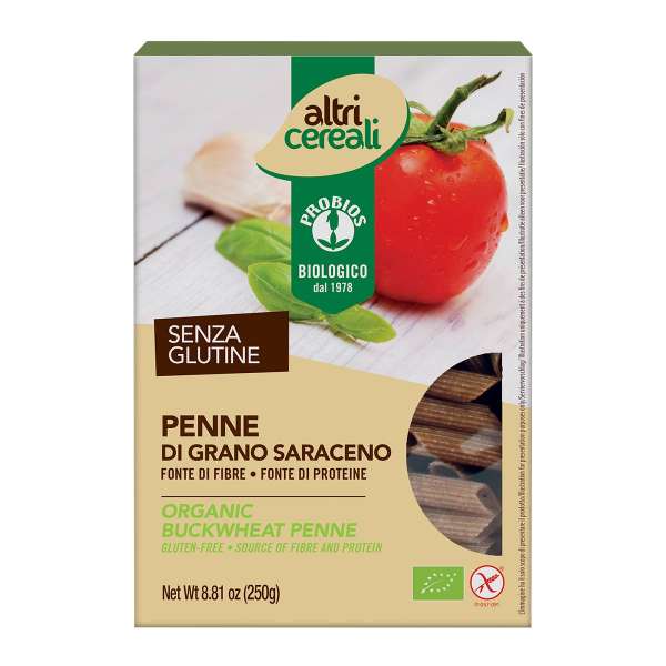 Penne Nudeln aus Buchweizen - fein geriffelte Röhrennudeln glutenfrei Penne Nudeln aus Buchweizen - fein geriffelte Röhrennudeln glutenfrei