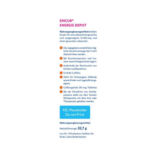 Emcur Energie Depot Tabletten
