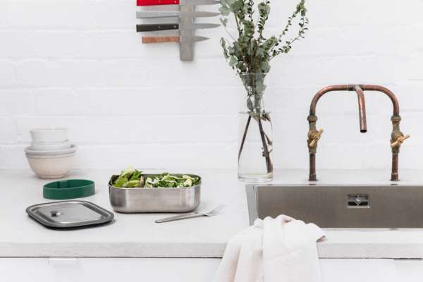 Black + Blum Lunchbox ohne Plastik - auslaufsicher mit Gabel