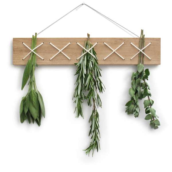Side by side Kräutertrockner CrissCross aus Eichenholz