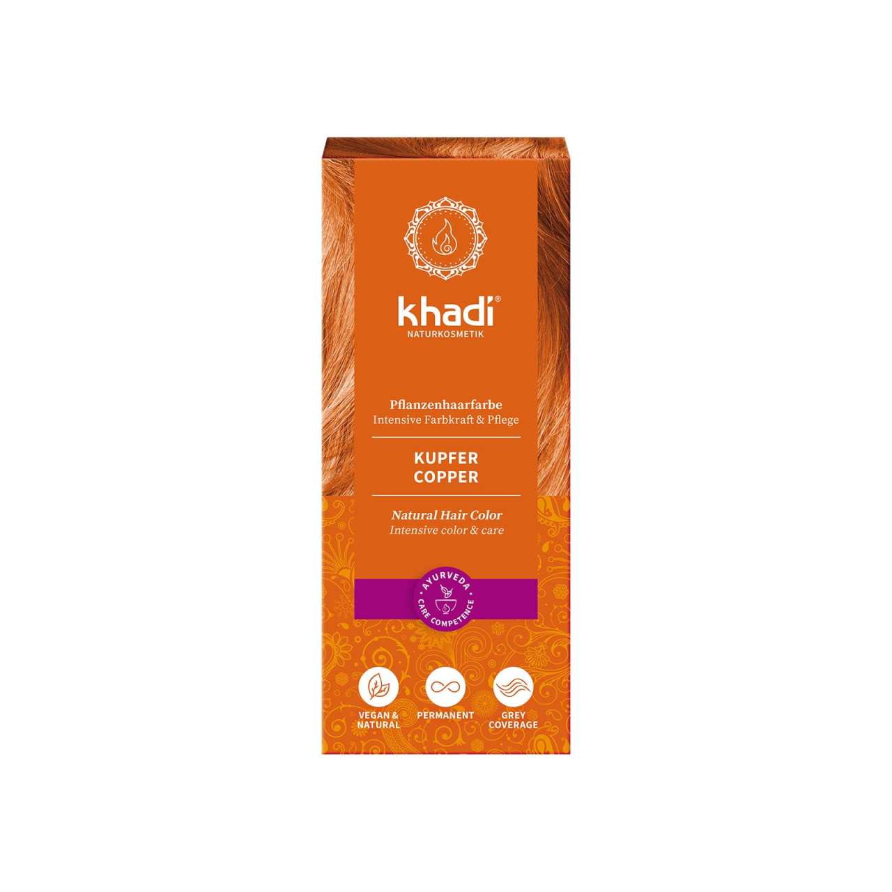 Khadi Kupfer: Natürliche Haarfarbe für lebendige Rottöne