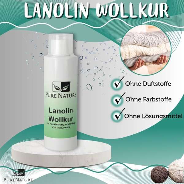 PureNature Lanolin Wollkur zum Wolle imprägnieren & fetten