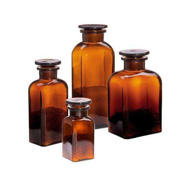 PureNature Apothekerflasche braun - eckig und in 4 Größen PureNature Apothekerflasche braun - eckig und in 4 Größen
