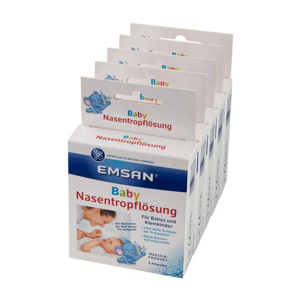 Emcur Nasentropflösung Baby & Kleinkinder bei Schnupfen - 5er Pack Emcur Nasentropflösung Baby & Kleinkinder bei Schnupfen - 5er Pack