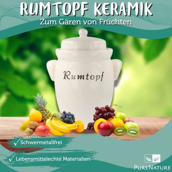 Rumtopf Keramik - luftdicht zum Gären von Früchten kaufen