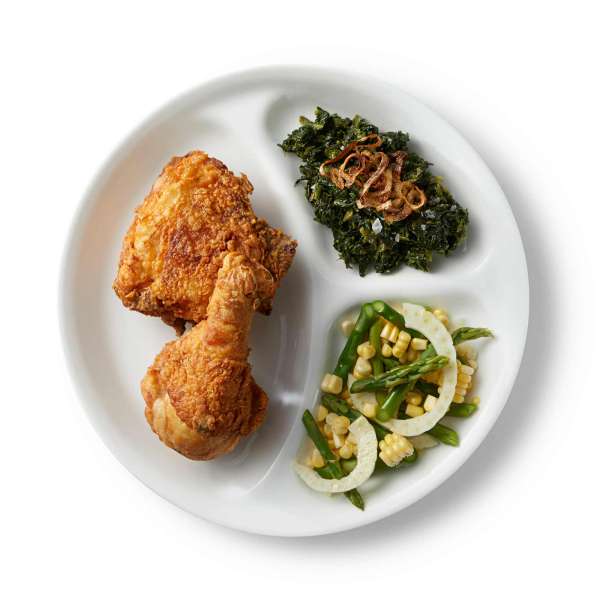 Abteilteller als Servierteller mit 3-facher Unterteilung