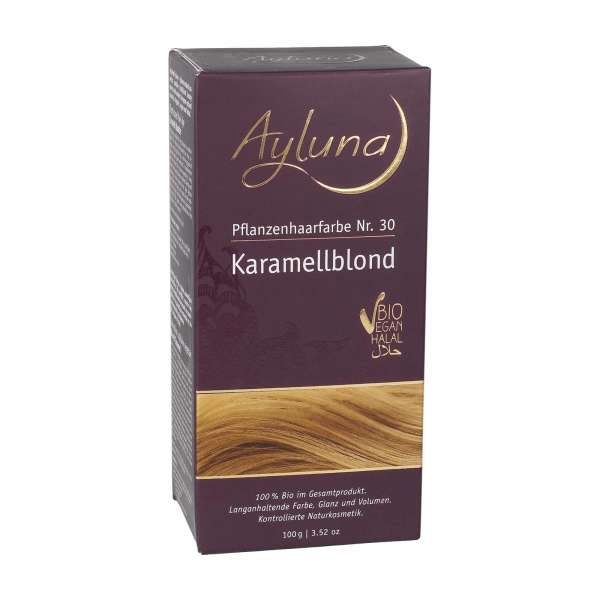 Ayluna karamellblond: Pflanzenhaarfarbe blond ohne Phenylendiamin