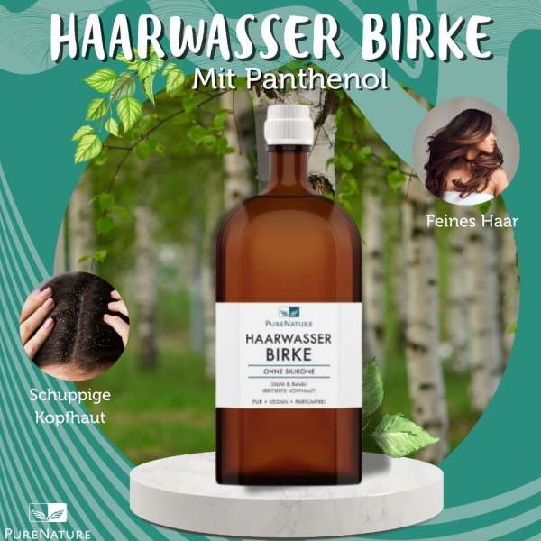 PureNature Haarwasser Birke mit Panthenol ohne Duftstoffe