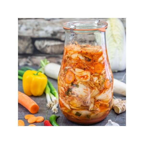 Große Weckgläser mit Glasdeckel im 4er Set in beliebter Tulpenform mit 2500 ml Fassungsvermögen