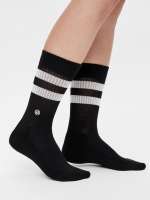 Vorschau: Crew Black nachhaltige Sportsocken schwarz mit weißen Streifen Vorschau: Crew Black nachhaltige Sportsocken schwarz mit weißen Streifen