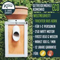 Vorschau: KoMo Getreidemühle Komomio Eco mit Trichter aus 100 % Kork Vorschau: KoMo Getreidemühle Komomio Eco mit Trichter aus 100 % Kork