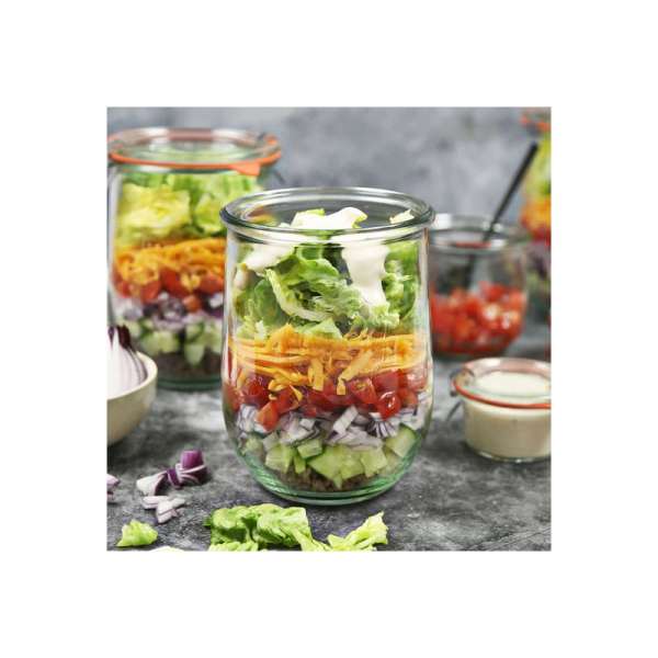 WECK Tulpenglas 1062 ml mit Glasdeckel – 6 Stück