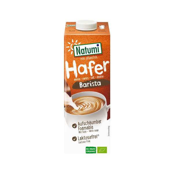 Natumi Bio Hafer Soja Barista – für Cappuccino-Milchschaum Natumi Bio Hafer Soja Barista – für Cappuccino-Milchschaum
