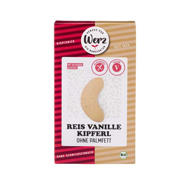 Reis Vanillekipferl kaufen - glutenfreie Plätzchen vegan Reis Vanillekipferl kaufen - glutenfreie Plätzchen vegan