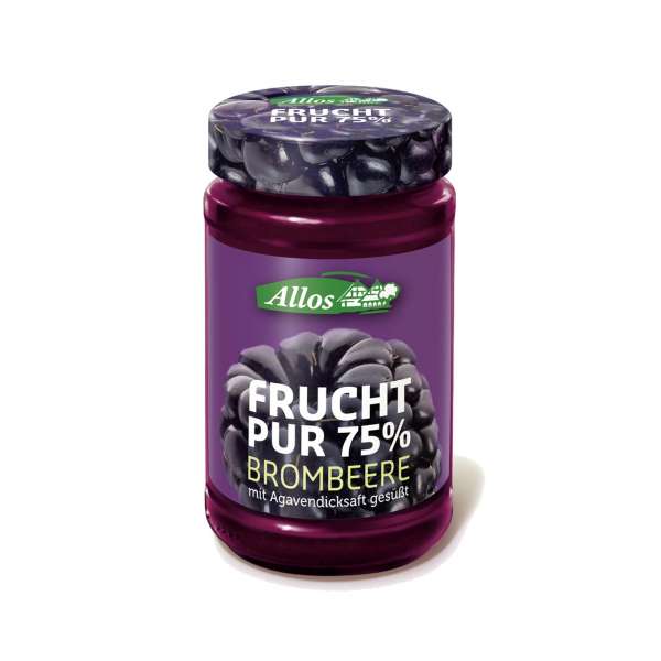 Allos Frucht Pur Brombeer Fruchtaufstrich mit 75% Bio Brombeeren Allos Frucht Pur Brombeer Fruchtaufstrich mit 75% Bio Brombeeren
