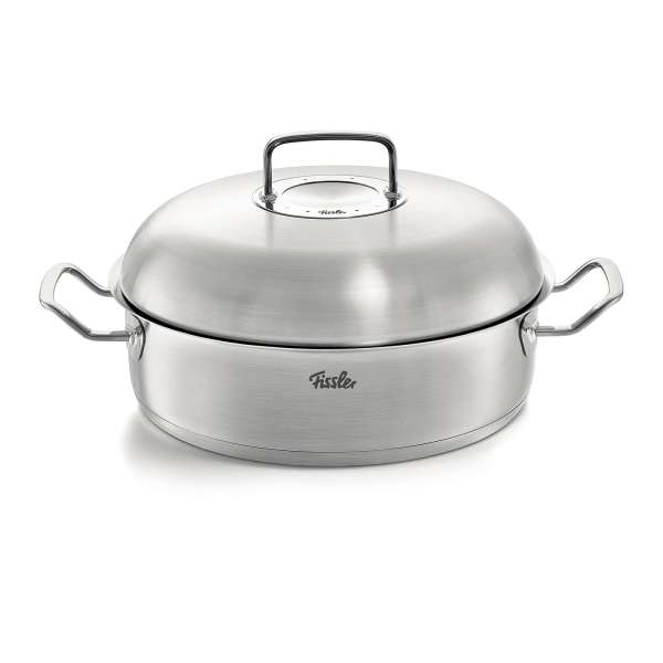 Fissler runder Bräter mit Hochraumdeckel aus 18/10 Edelstahl Fissler runder Bräter mit Hochraumdeckel aus 18/10 Edelstahl