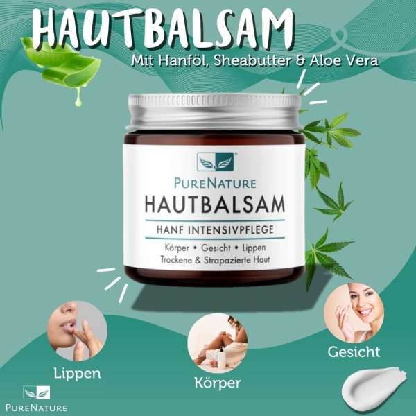 PureNature Hautbalsam mit Hanföl, Sheabutter & Aloe Vera