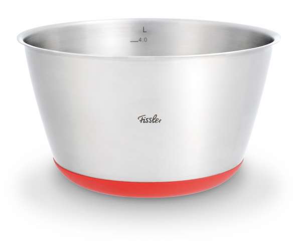 Edelstahl Schüssel groß, 4,8 L mit Silikonfuss - Fissler Q! Edelstahl Schüssel groß, 4,8 L mit Silikonfuss - Fissler Q!