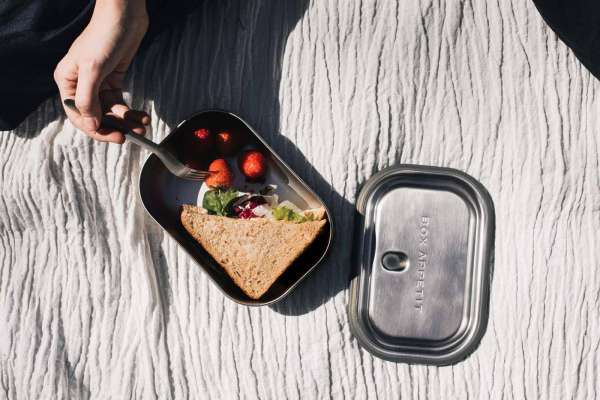 Black + Blum Lunchbox ohne Plastik - auslaufsicher mit Gabel