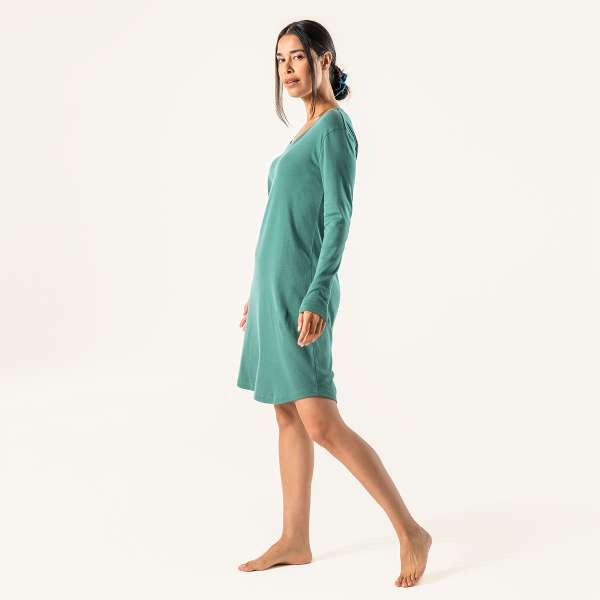 Nachthemd für Damen, Langarm, Baumwolle – von Living Crafts