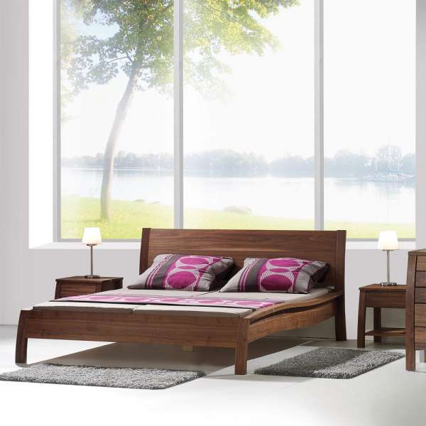 Massivholzbett Nussbaum oder Buche - metallfreies Bett Valle Massivholzbett Nussbaum oder Buche - metallfreies Bett Valle