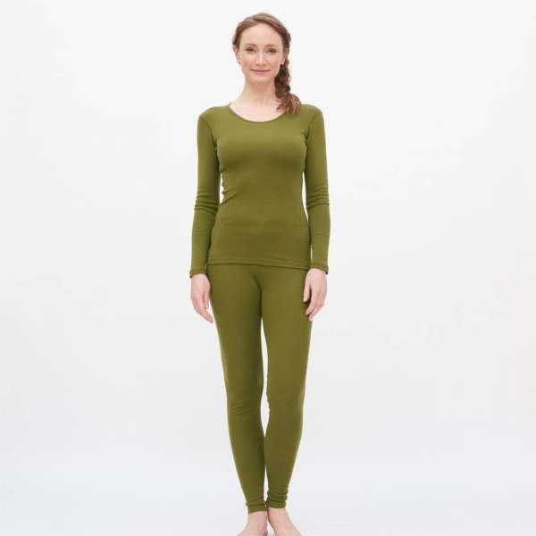 Damen Langarm-Shirt aus Bio-Merinowolle und Bio-Baumwolle