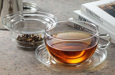 Trendglas Jena Teetasse Tea Time aus Glas mit Sieb und mit Deckel