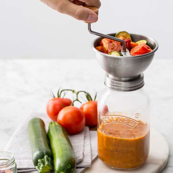 Kilner Passiermühle Edelstahl - Set mit Vorratsglas & Deckel