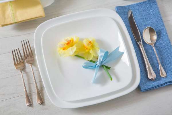 Corelle Speiseteller klein als Glas-Dessertteller in Weiß