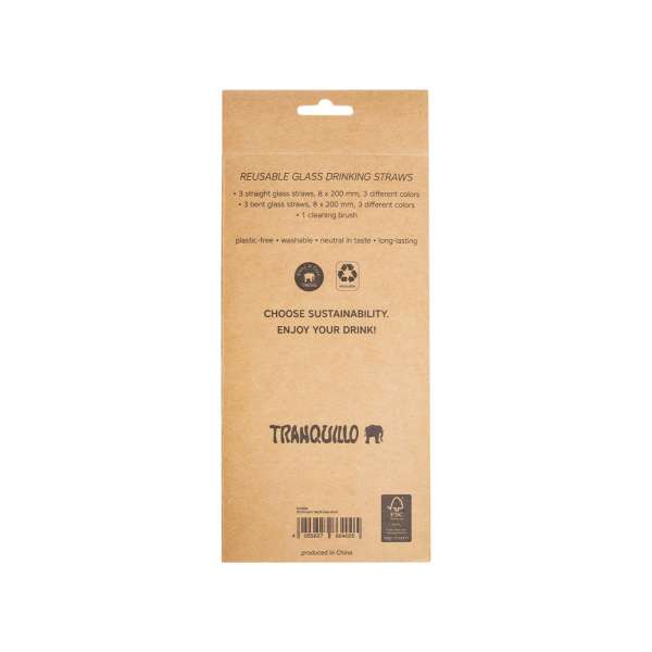 Tranquillo Glasstrohhalme bunt - im günstigen 6er Set kaufen
