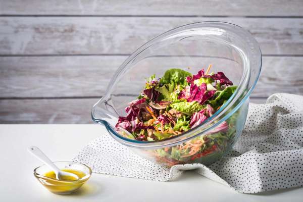 Pyrex Schüssel aus Borosilikatglas mit breiter Tülle & Griffrand