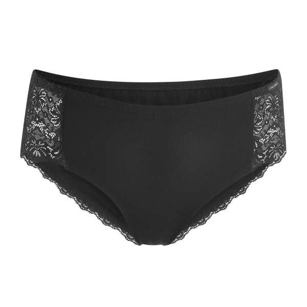 Living Crafts Baumwoll-Panty in schwarz mit eingearbeiteter Spitze Living Crafts Baumwoll-Panty in schwarz mit eingearbeiteter Spitze