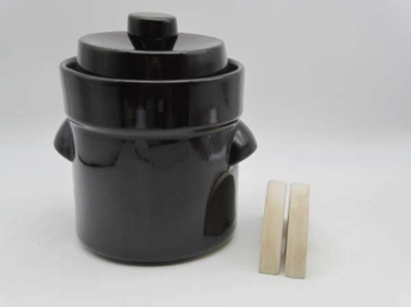 Mini-Gärtopf mit Wasserrinne gerade Form 1–3 Liter braun