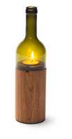 WeinLicht grün - Windlicht aus Glas & Holz von Side by Side WeinLicht grün - Windlicht aus Glas & Holz von Side by Side