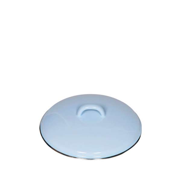 RIESS Emaille-Deckel Blau mit Chromrand – Ø 18 und 24 cm