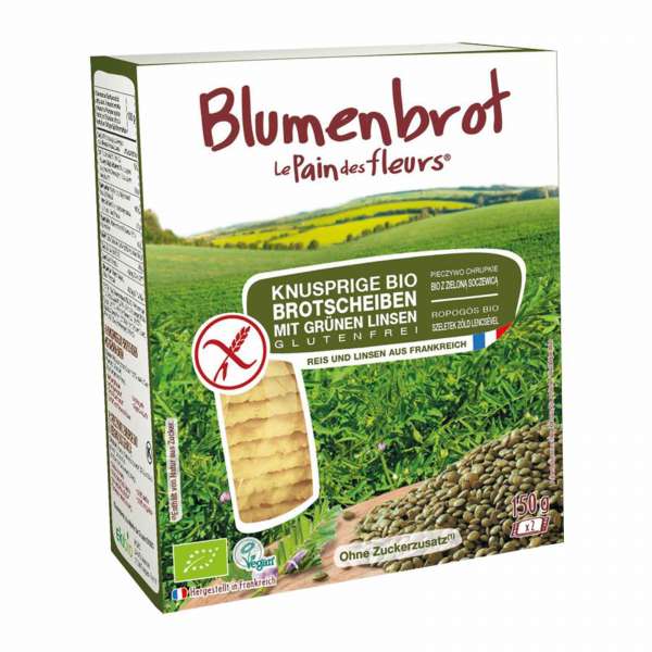 Blumenbrot mit grünen Linsen - knuspriges Knäckebrot ohne Hefe Blumenbrot mit grünen Linsen - knuspriges Knäckebrot ohne Hefe