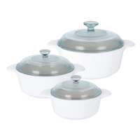 Keramik Kochtopf Set 6-teilig - Glaskeramik Topfset weiß Keramik Kochtopf Set 6-teilig - Glaskeramik Topfset weiß