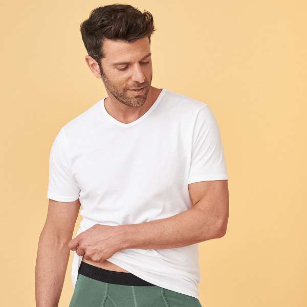 Living Crafts Herren Basic T-Shirts aus Baumwolle im Doppelpack