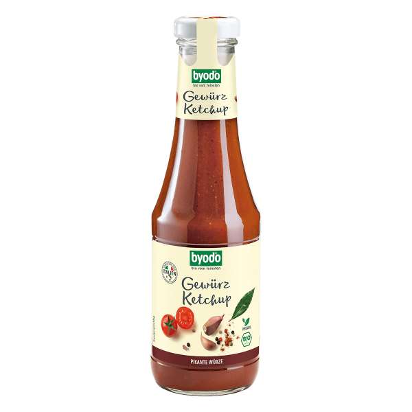 Pikantes Byodo Gewürzketchup aus feinsten Bio-Zutaten Pikantes Byodo Gewürzketchup aus feinsten Bio-Zutaten