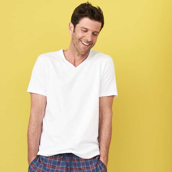 Living Crafts Herren Basic T-Shirts aus Baumwolle im Doppelpack