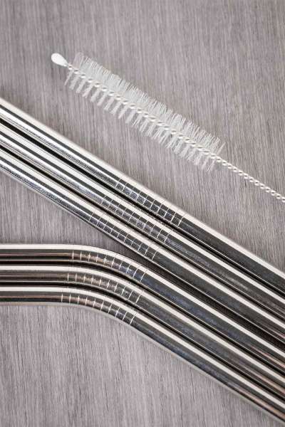 Tranquillo Strohhalme aus Metall - silber & rosegold