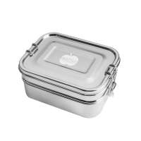 Brotdose 2 Fächer - Edelstahl Brotzeitbox ohne Plastik Brotdose 2 Fächer - Edelstahl Brotzeitbox ohne Plastik