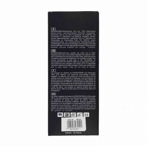 Teelichte aus Stearin in weiß, 10er Pack